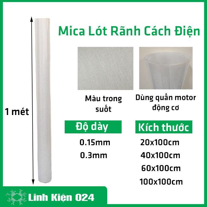 Giấy mica lót rãnh cách điện dày 0.15mm/0.3mm quấn động cơ motor chống cháy màu trắng