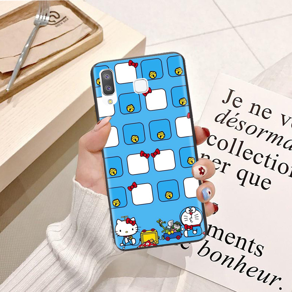 Ốp lưng điện thoại Samsung Galaxy A8 Star viền silicon dẻo TPU  hình Doremon Làm Duyên - Hàng chính hãng