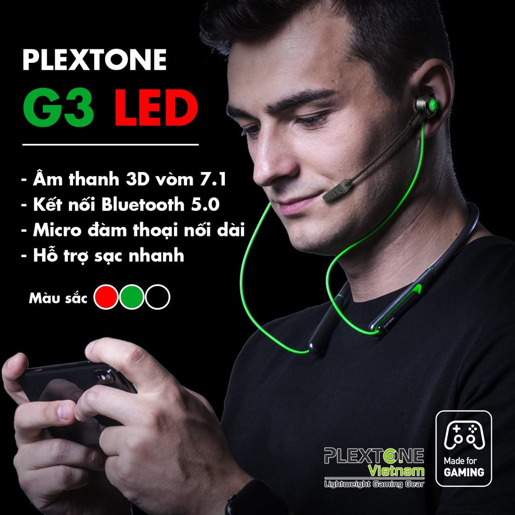 Tai nghe Gaming Không dây Plextone G3 LED Bluetooth 5.0 có MIC nối dài Đàm thoại - Hàng chính hãng