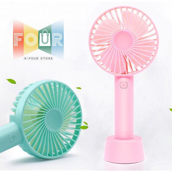 Quạt Cầm Tay Mini Để Bàn Sạc Pin Tích Điện 3 Tốc Độ Gió