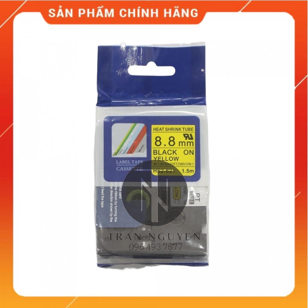 Ống co nhiệt Brother HS2-621 - Đen nền vàng 8.8mm x 1.5m - Hàng nhập khẩu