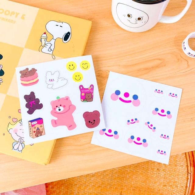 Sticker dán trang trí MILKJOY - Nhãn dán thỏ Fluffy Rabbit - Sticker gấu Bear