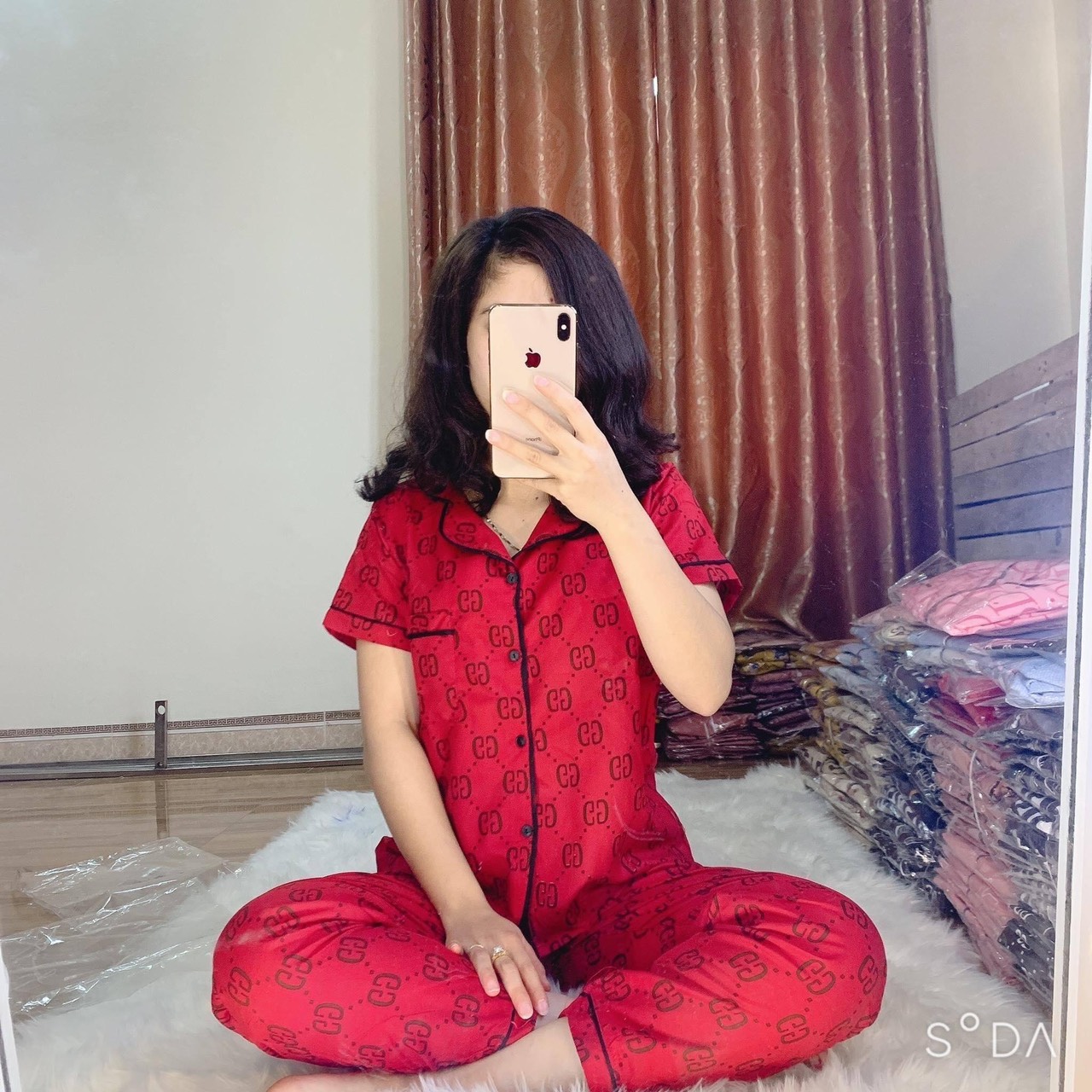 Set đồ mặc nhà tay ngắn quần dài - Giao màu ngẫu nhiên - Freesize - HUYEN