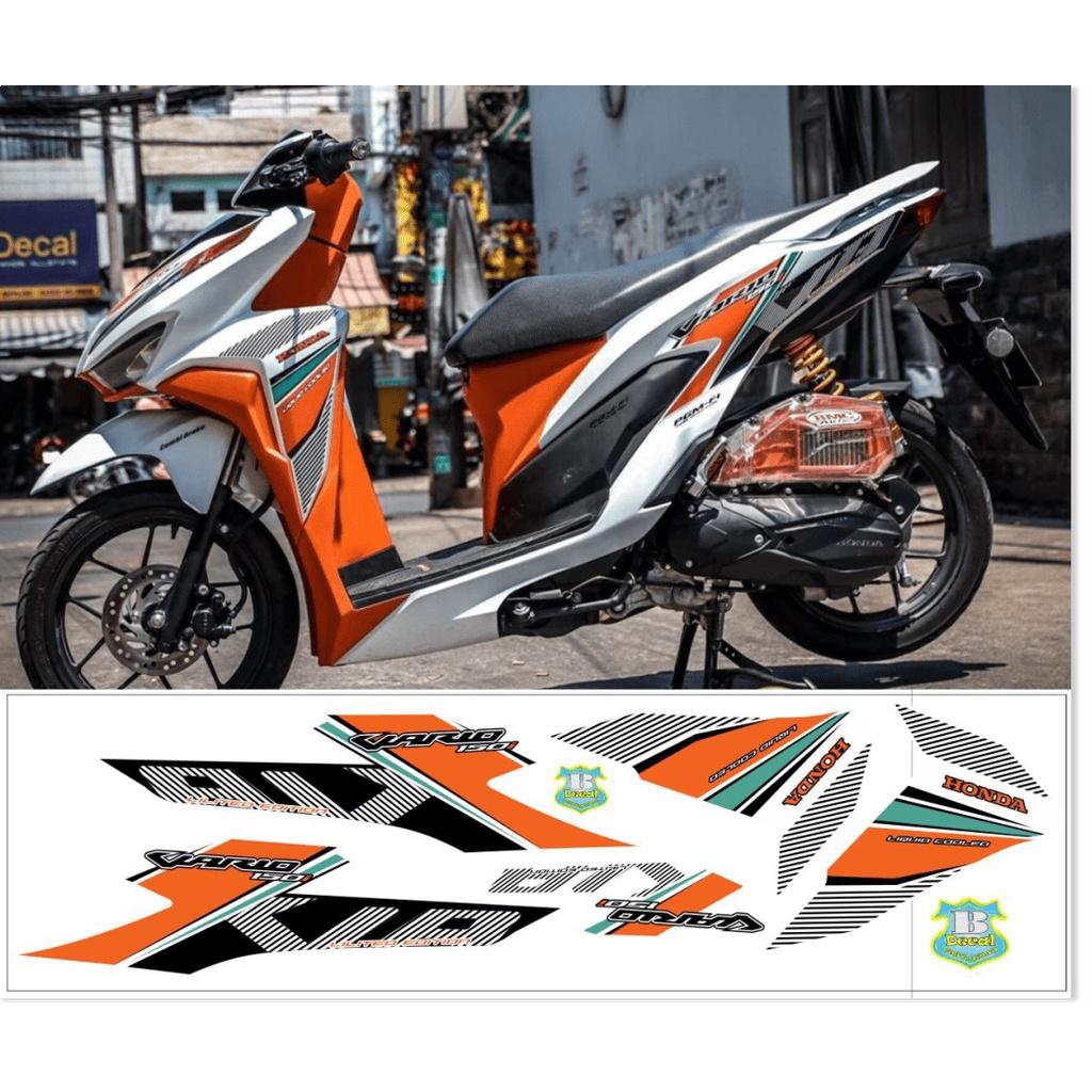 Tem rời vario 150 trắng cam bình decal