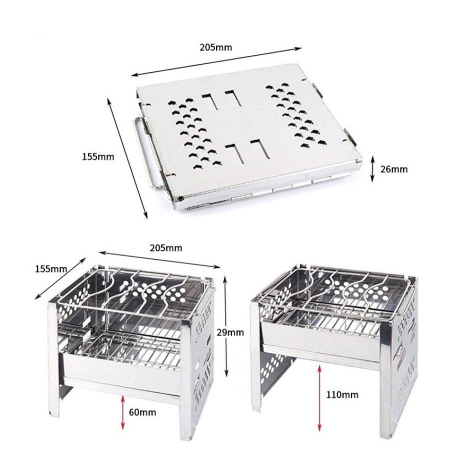 Bếp Nướng than BBQ mini cắm trại xếp gọn  FOLDING FIRE PLATE