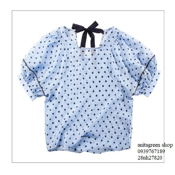 Nh28820-ÁO KIỂU NỮ CHẤM BI TAY PHỒNG
