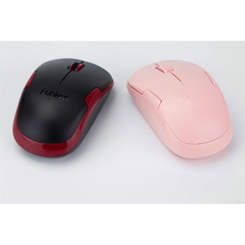 Chuột máy tính không dây Wired mouse Fuhlen A06 màu Đen/ Hồng tặng kèm pin- Hàng chính hãng