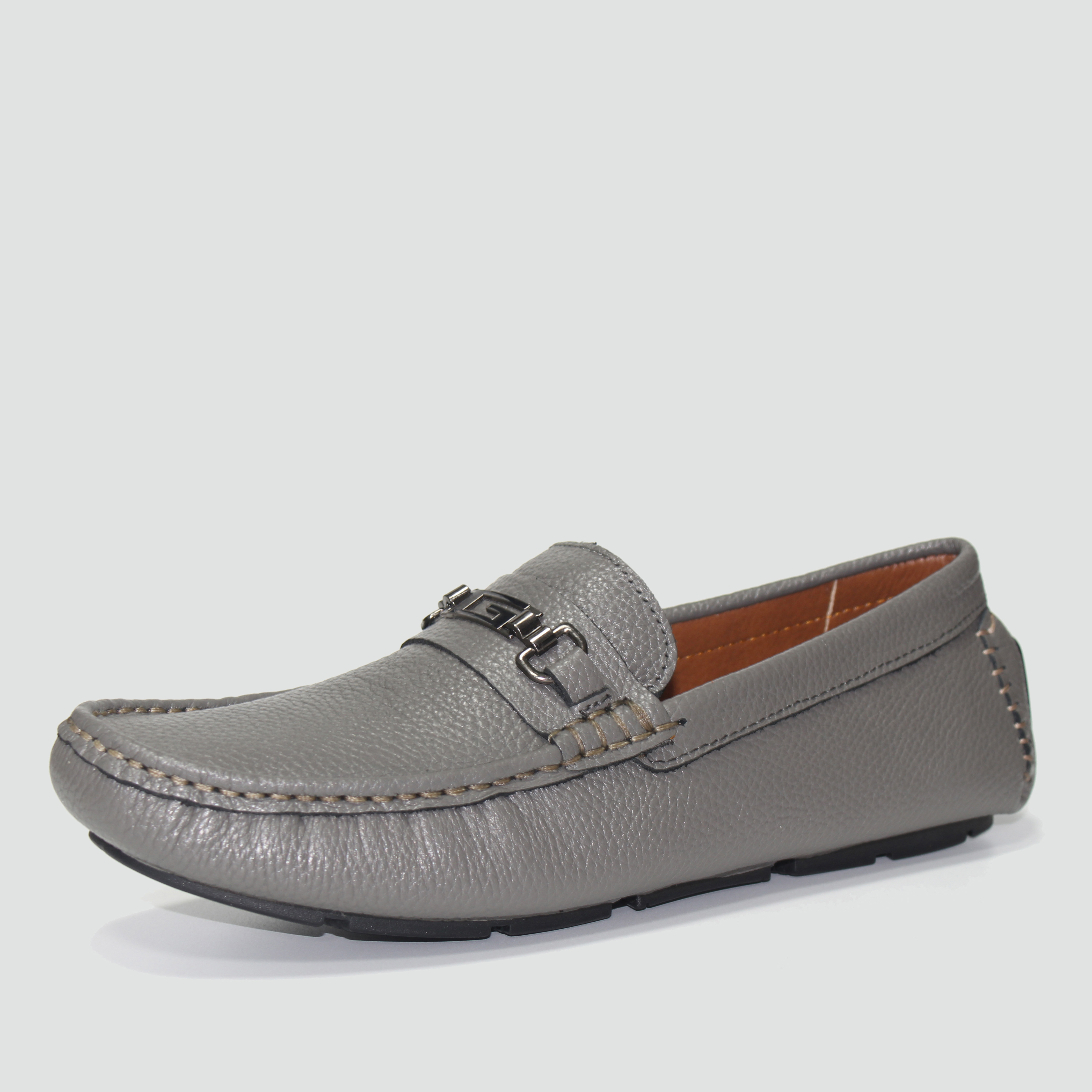 Giày MICHILUX Da Bò Thật Chính Hãng Horse Bit Moccasin CSHM0 Màu Xám