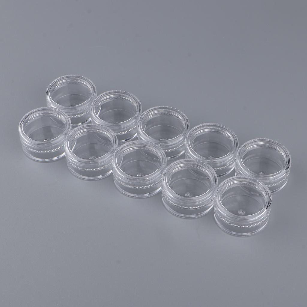 10x Empty Round Clear Makeup Jar Pot Powder Travel Cream Cosmetic Container 5g