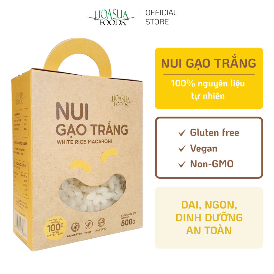 Nui gạo trắng Hoa Sua Foods 500g