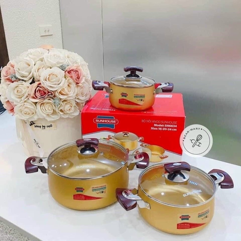 Bộ Nồi SH6634, Bộ Nồi Sử Dụng Được Trên Nhiều Loại Bếp