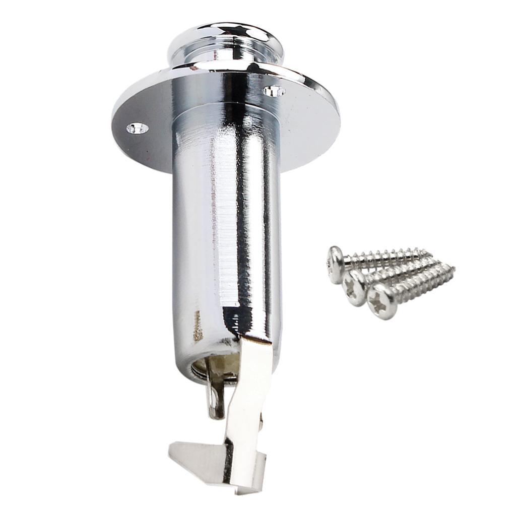 1x Chrome Electric Folk Guitar Stereo Flush Cylinder Output