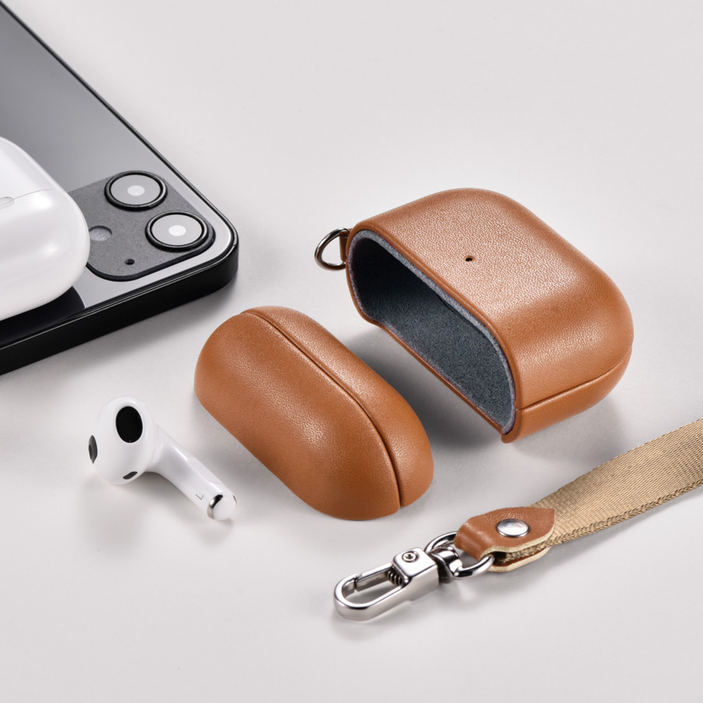 Ốp dành cho Air_pods 3 Supreme PU Leather with wrist strap - Hàng chính hãng