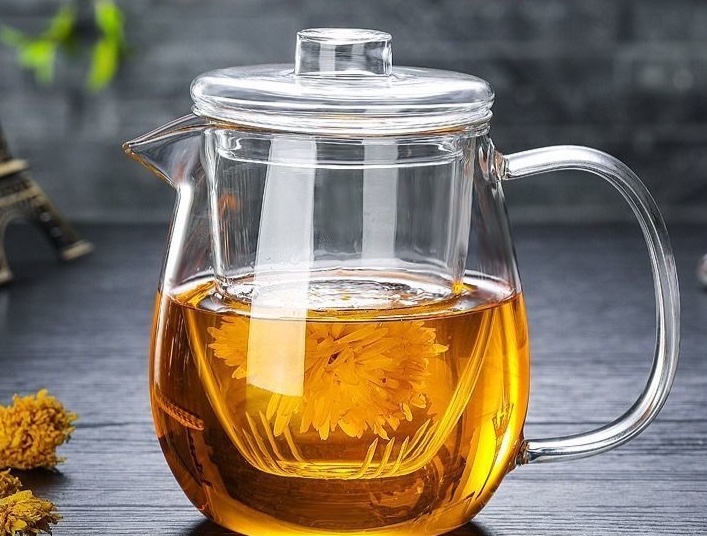 Bình trà kèm nắp lõi lọc thủy tinh 500ml và 600ml