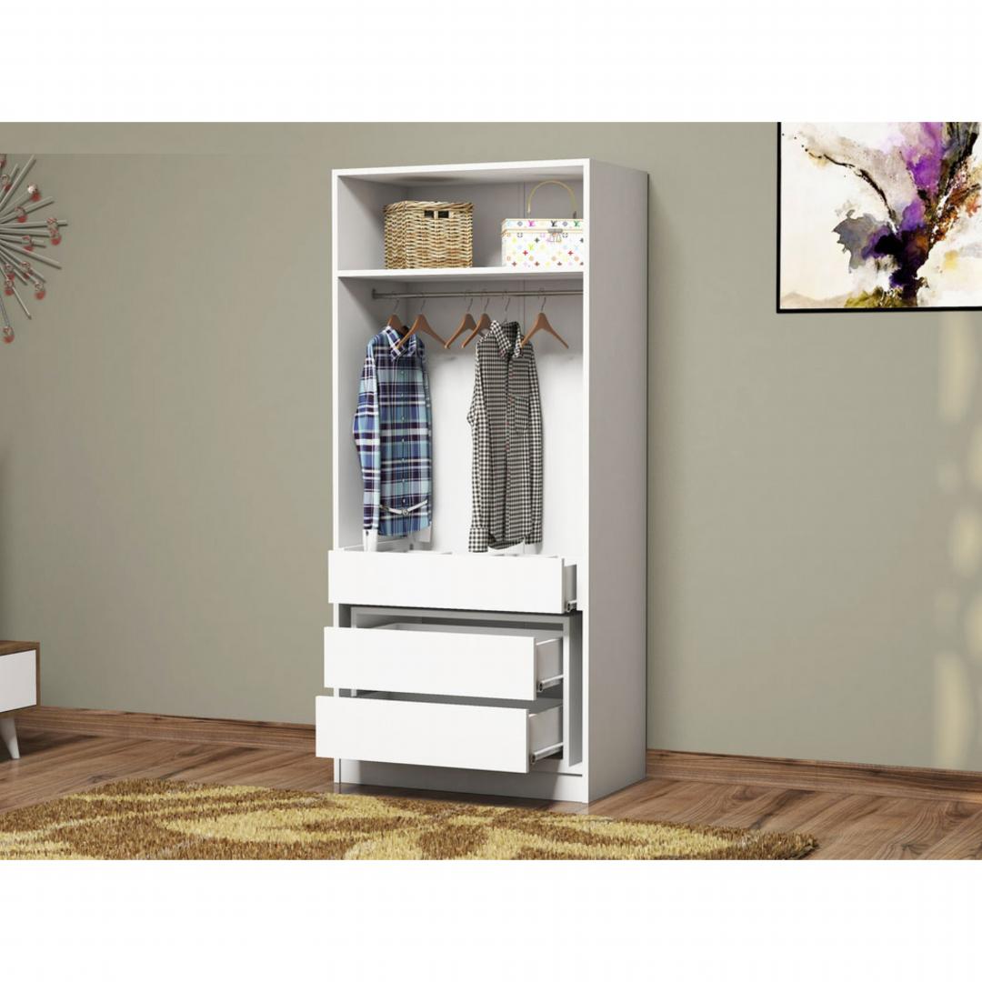 Tủ quần áo gỗ hiện đại SMLIFE Bungo | Gỗ MDF dày 17mm chống ẩm | D80xR45xC180cm