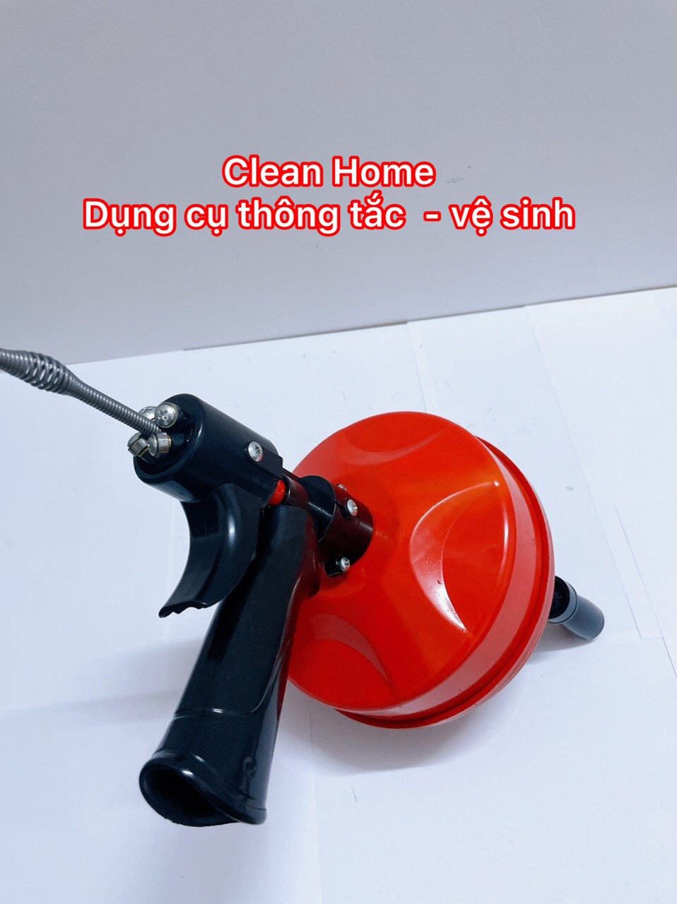 Dụng Cụ Thông Cống Chuyên Nghiệp Phi 8 Dài 5m Đầu Lò Xo, dụng cụ thông cống, thông tắc ống nước,dây thông tắc cống lò xo