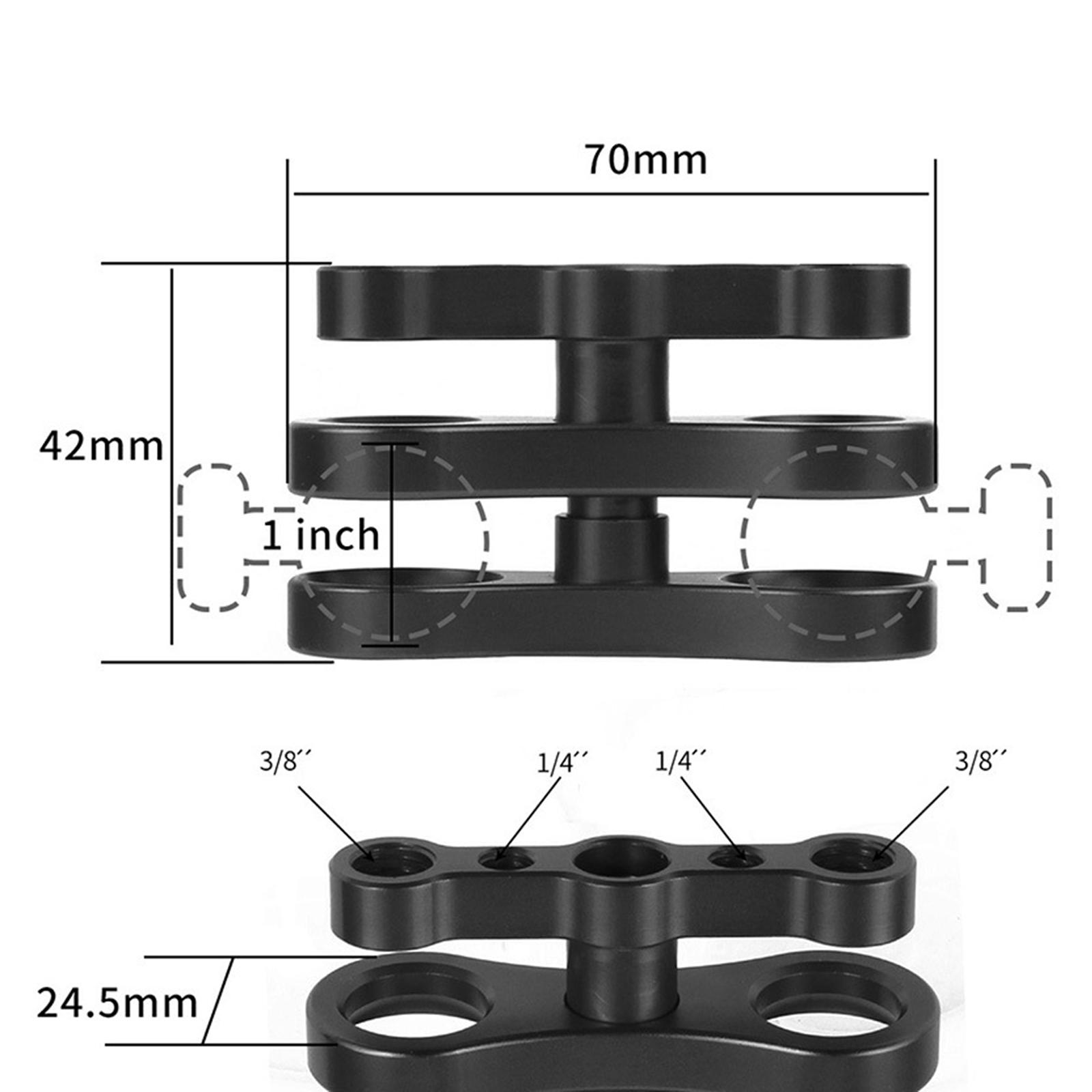 Universal Aluminum Standard Butterfly 1" inch Ball Clamp for Underwater Diving Light Tray System Arms System
