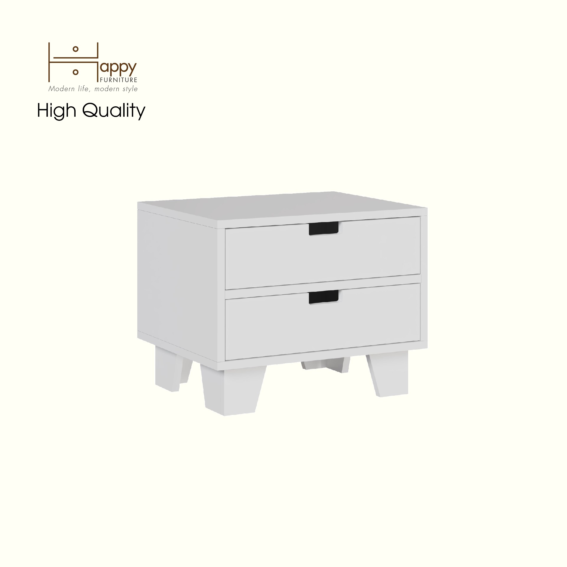 HAPPY FURNITURE , ALVA - Táp đầu giường 2 ngăn kéo , THK_226 , 50cm x 40cm x 40cm DxRxC