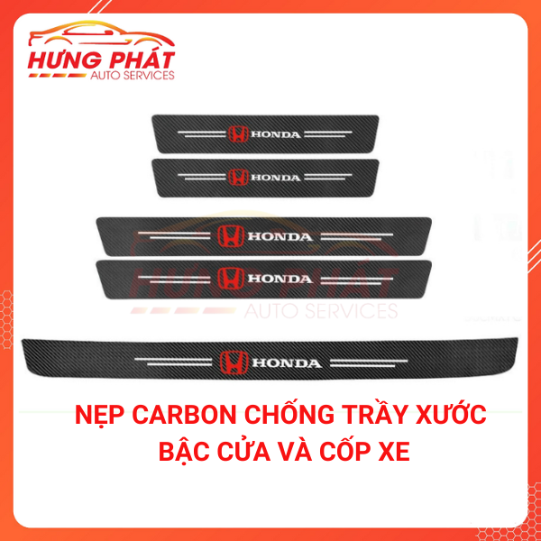 Nẹp Dán Vân Carbon Chống Trầy Xước Bảo Vệ Bậc Cửa Và Cốp Xe Ô Tô Full Các Dòng Xe