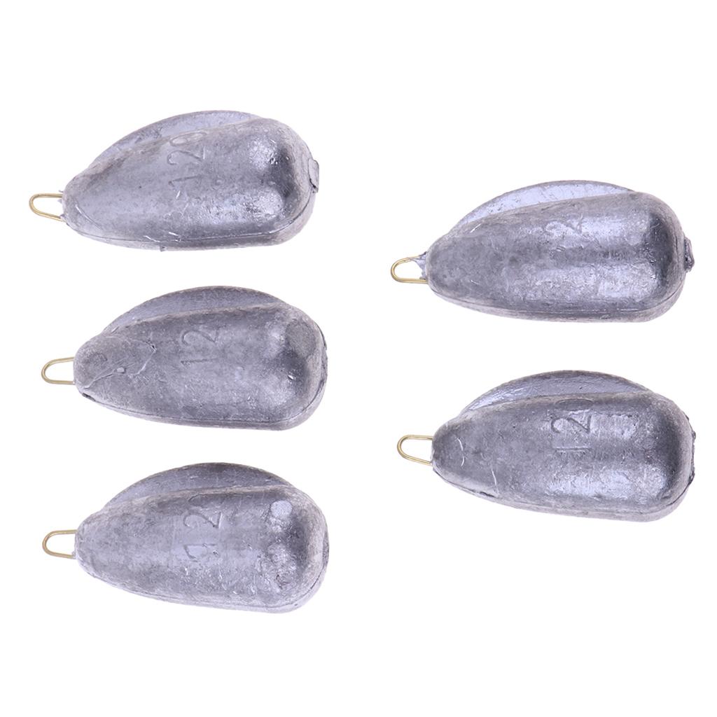 Pack of 5 Fishing Lead Weights Sinkers with Hook Carp Fishing Tackle