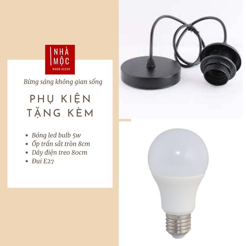 Đèn gỗ thả trần trang trí mẫu TT62