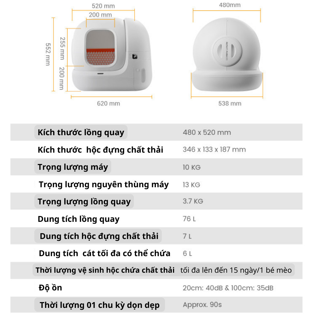 Nhà Vệ Sinh Cho Mèo Petkit, Máy Vệ Sinh Tự Động Cho Mèo Pura Max Máy Dọn Phân Mèo