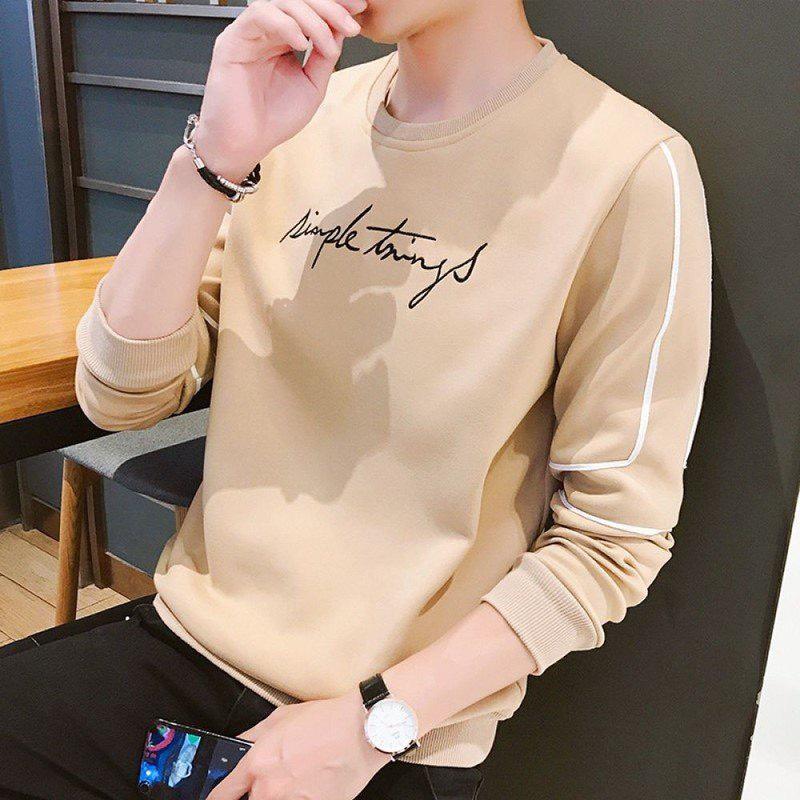 Áo thun tay dài sweater nam nữ form rộng hàn quốc cổ và tay áo may bo viền - ATDC02