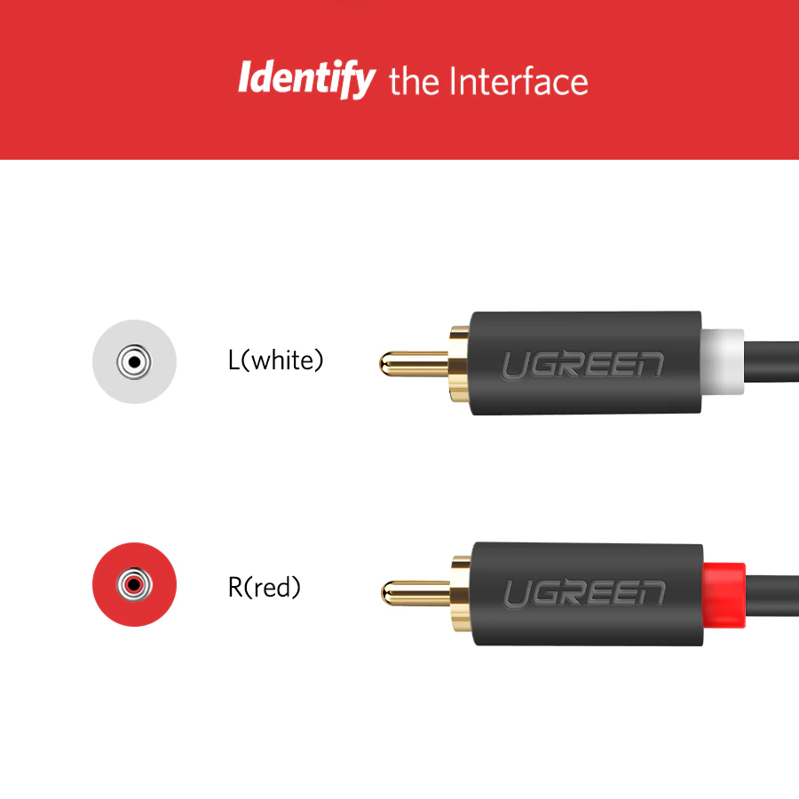 Cáp AV 2 đầu hoa sen (RCA) dài 2M Ugreen 10518 - Hàng chính hãng