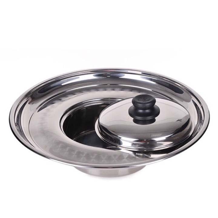 Nồi lẩu inox mâm vành cao cấp 16cm nồi lẩu sống inox nấu mọi loại bếp kể cả bếp từ