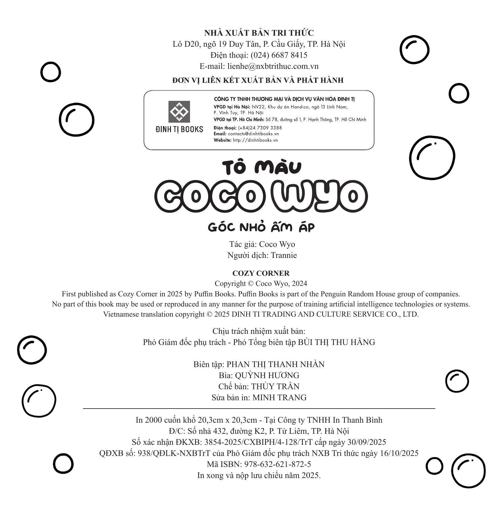 Sách - Tô Màu Coco Wyo - Góc Nhỏ Ấm Áp