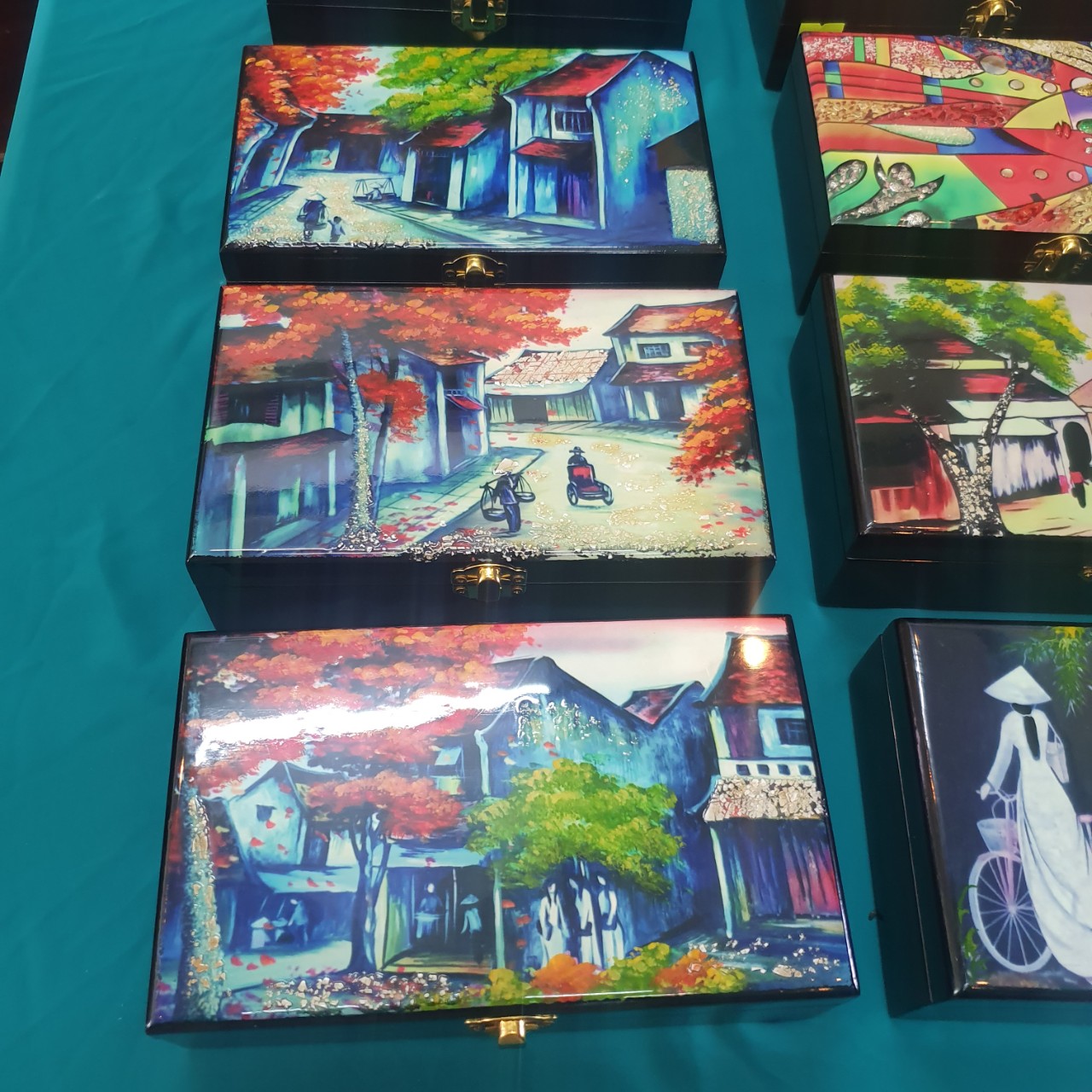 Hộp nữ trang Sơn Mài Cao Cấp 12x20x6 cm đựng đồ trang sức, vật dụng nhỏ xinh, trang trí, quà tặng ý nghĩa