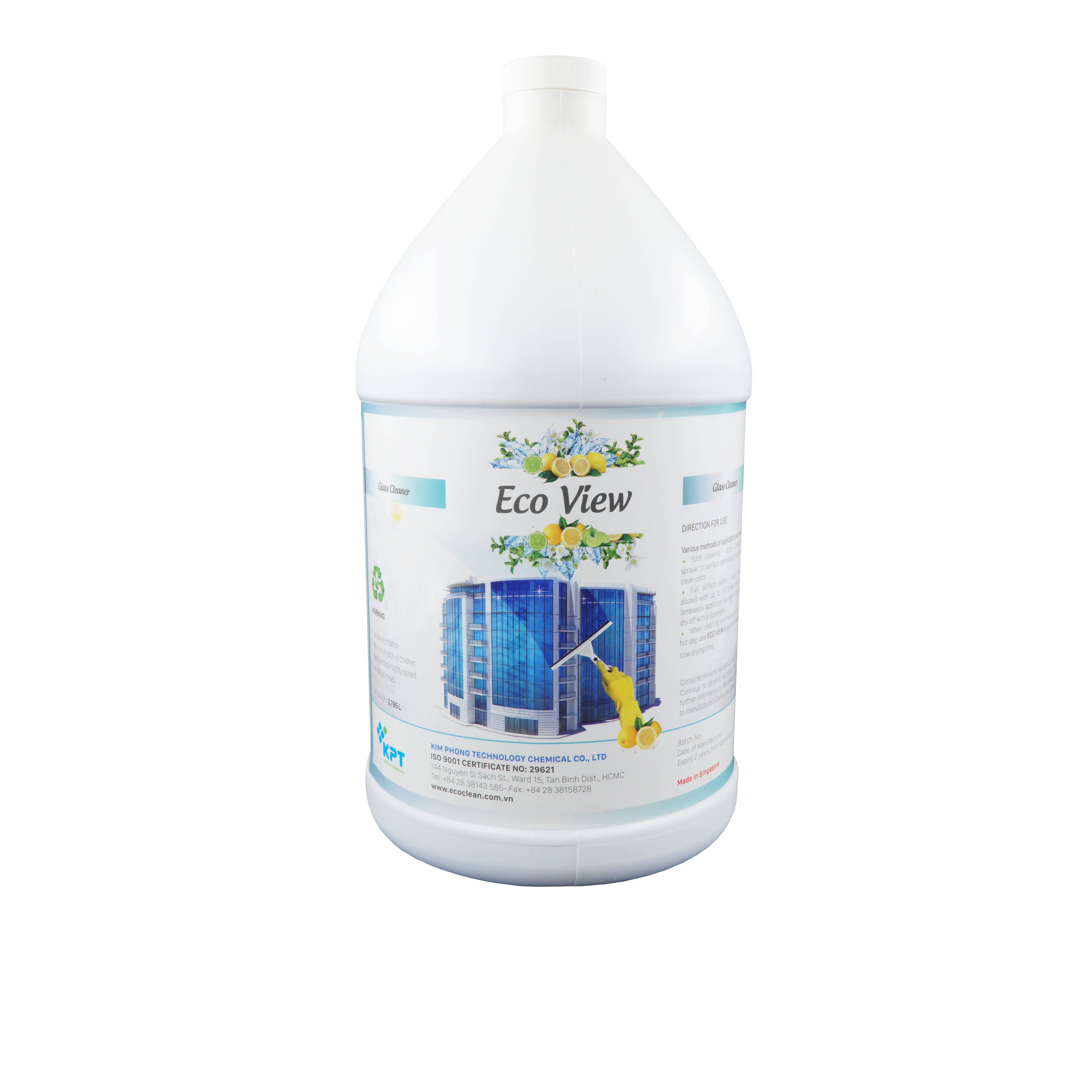 Nước Lau Cửa Kính, Gương Soi - Khả Năng Chống Bám Bẩn - Eco View - Chai 1 Gallon (Gần 4 Lít)