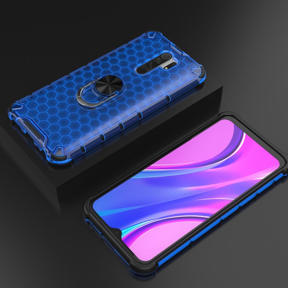 Ốp lưng cho Xiaomi Redmi 8 8A 9 9A 9C chống sốc họa tiết tổ ong kèm nhẫn iring