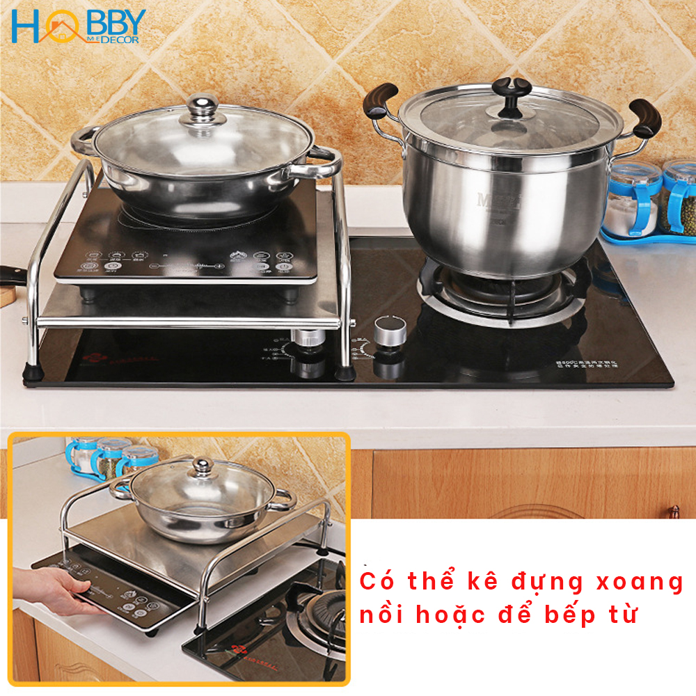 Hình ảnh Kệ để bếp từ bếp gas mini 1 tầng Hobby Home Decor KBN1 đặt trên bếp tiện dụng khó rỉ sét