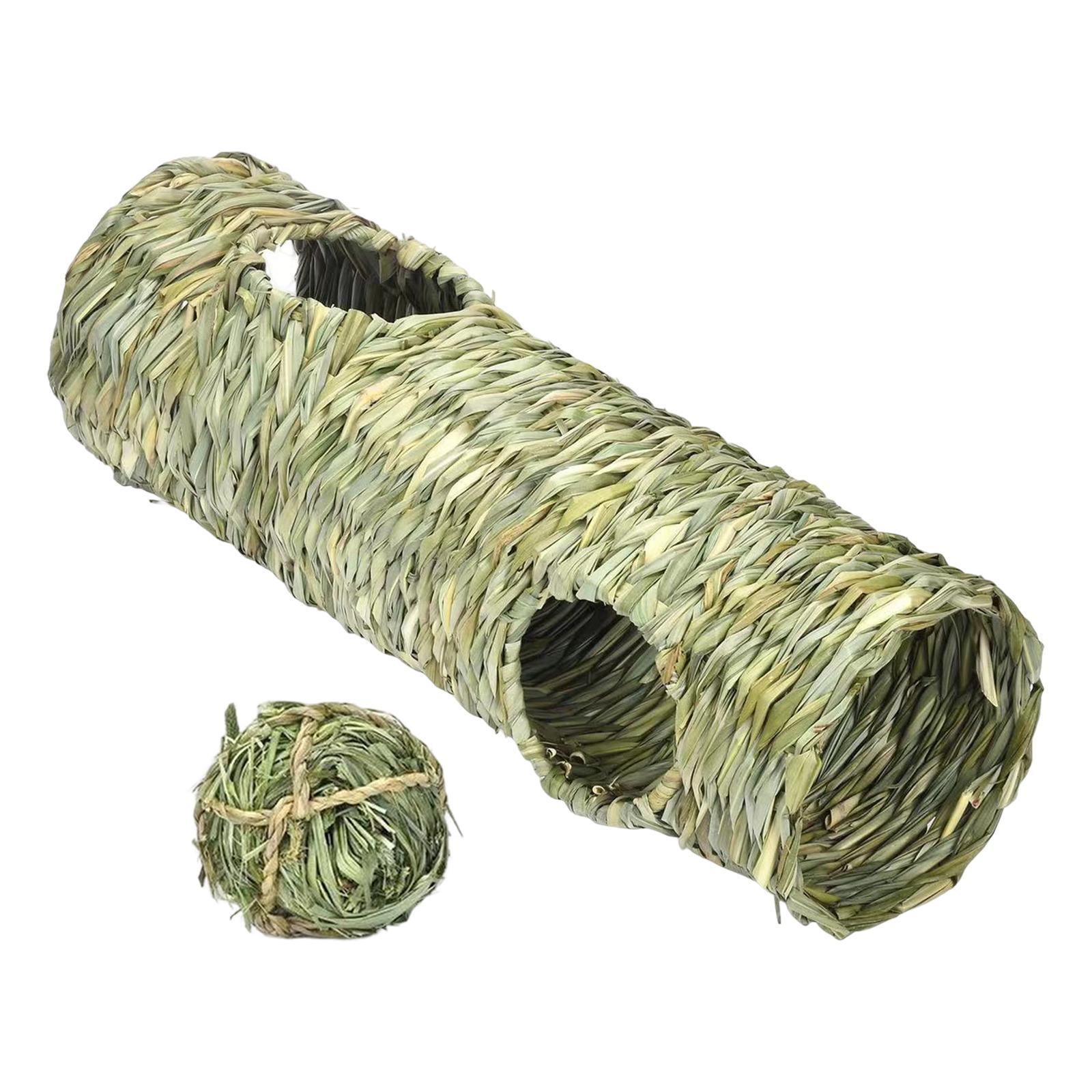 Hamster Grass Tunnel Toy Interactive Toy with Ball for Hamster Pocket Pets