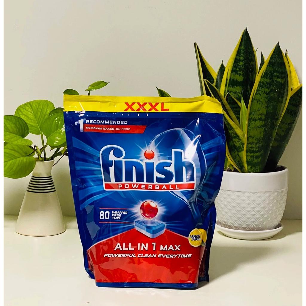 Viên rửa bát finish all in 1 max 80 viên hương chanh dùng cho máy rửa bát - viên finish all in one max 80 tabs