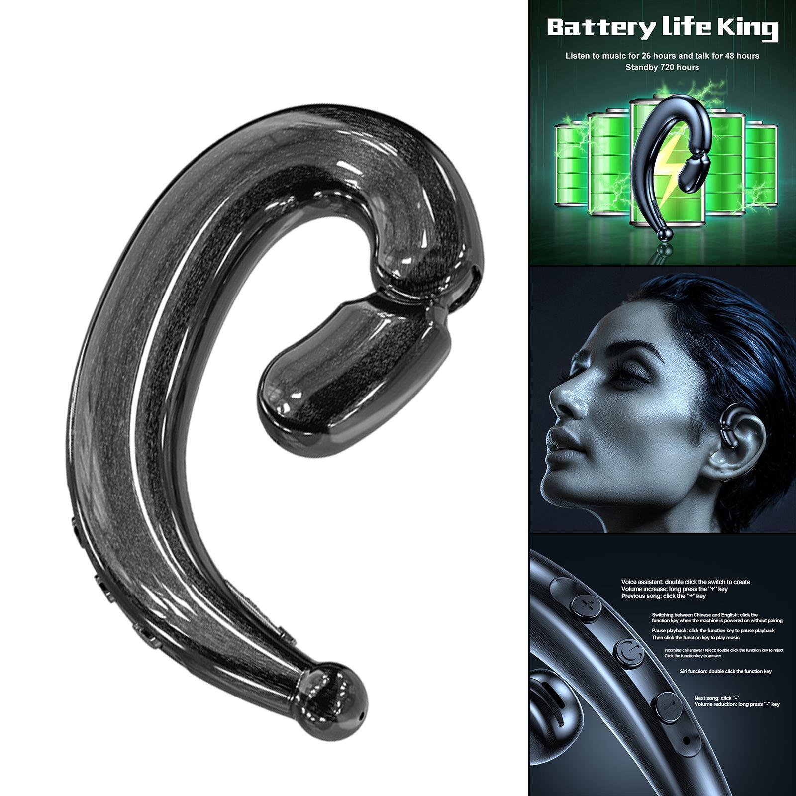 Bluetooth 5.2 Headset Ear Hook Noise Canceling Mic Stereo for Sports Running