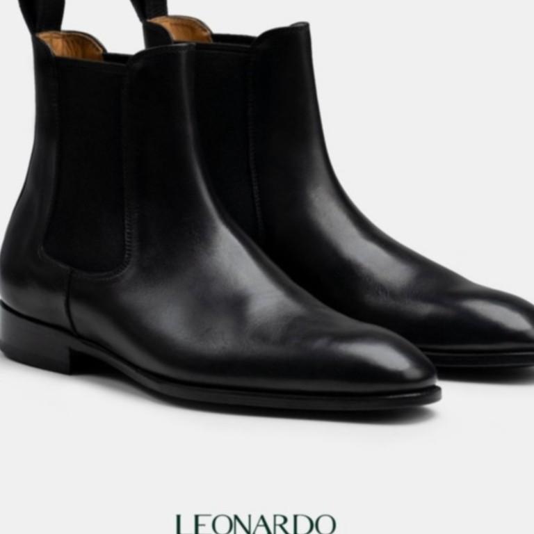Giày da cao cổ kiểu dáng sang trọng Chelsea Boots thương hiệu Leonardo