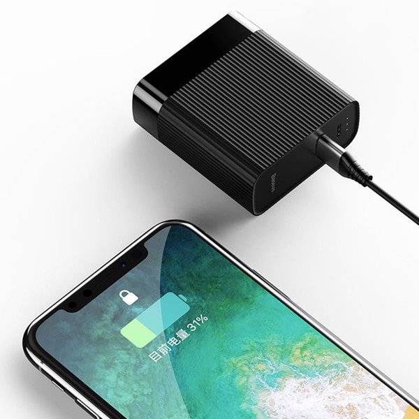 Bộ cóc củ sạc nhanh tích hợp pin dự phòng 5000mAh hiệu Baseus Power station Travel Charger (15W, Type C PD 3.0/ USB, Quick charge 3.0)