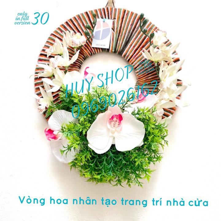 VÒNG HOA NHÂN TẠO TRANG TRÍ TREO TƯỜNG 28CM 26-32