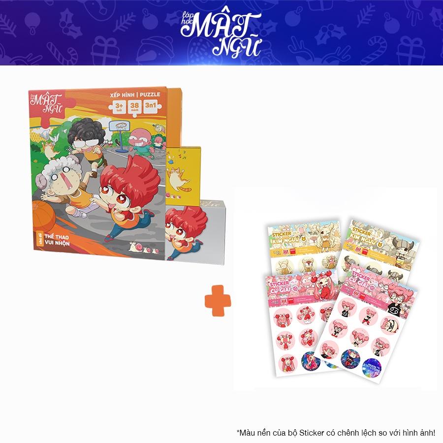 Bộ 6 Sticker Lớp Học Mật Ngữ Vol.01 và Xếp hình Lớp học Mật Ngữ - Board Game VN