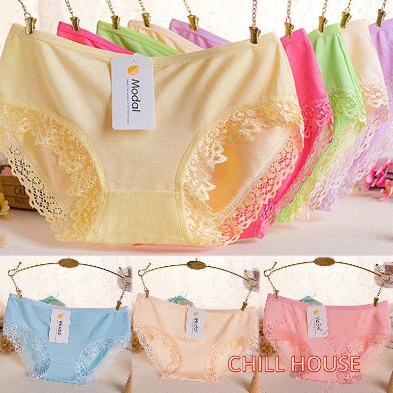 Quần Lót Cotton Mềm Mịn Pha Ren Modal Siêu Thoáng Mát Lạnh Hot - CHILLHOUSE