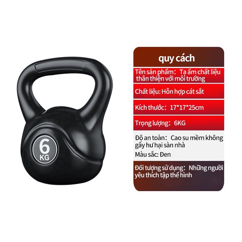 Tạ Bình Vôi,Tạ Quai Xách 6kg Cao Cấp