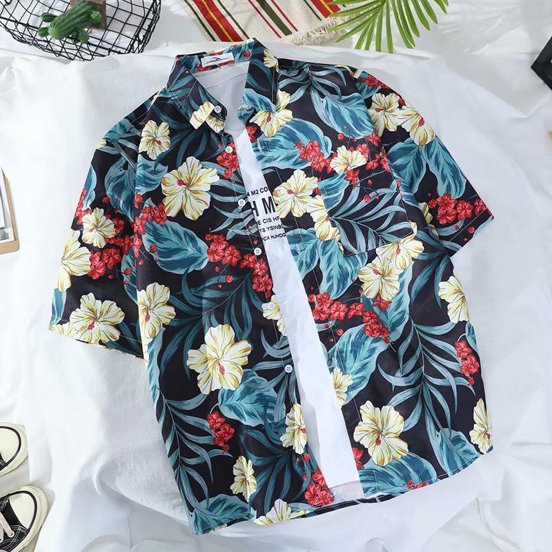 Áo Sơ Mi Nam Ngắn Tay In Họa Tiết Thời Trang