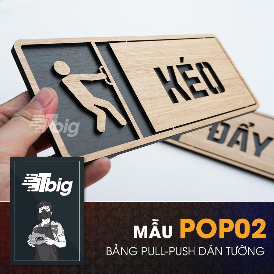 Bảng hướng dẫn kéo đẩy mở cửa ra vào bằng gỗ có sẵn keo 2 mặt