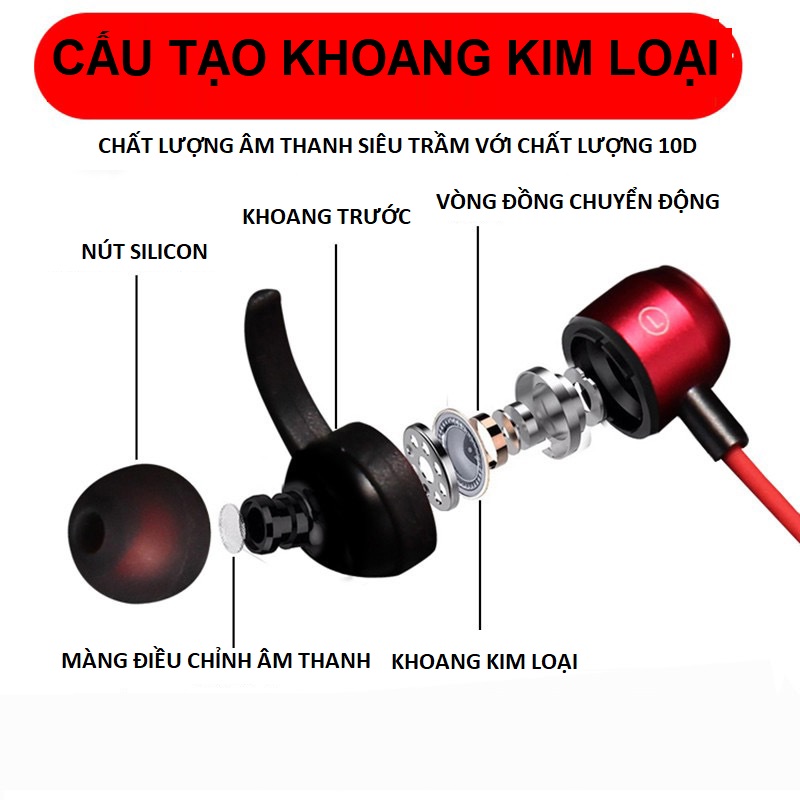 Tai Nghe Bluetooth 5.2  Pin 1000mAh, Âm Thanh Hifi - Stereo ,Nghe Nhạc Và Đàm Thoại Liên Tục Từ 80 Giờ Đến 100 Giờ , Hỗ Trợ Khe Lắp Thẻ Nhớ TF