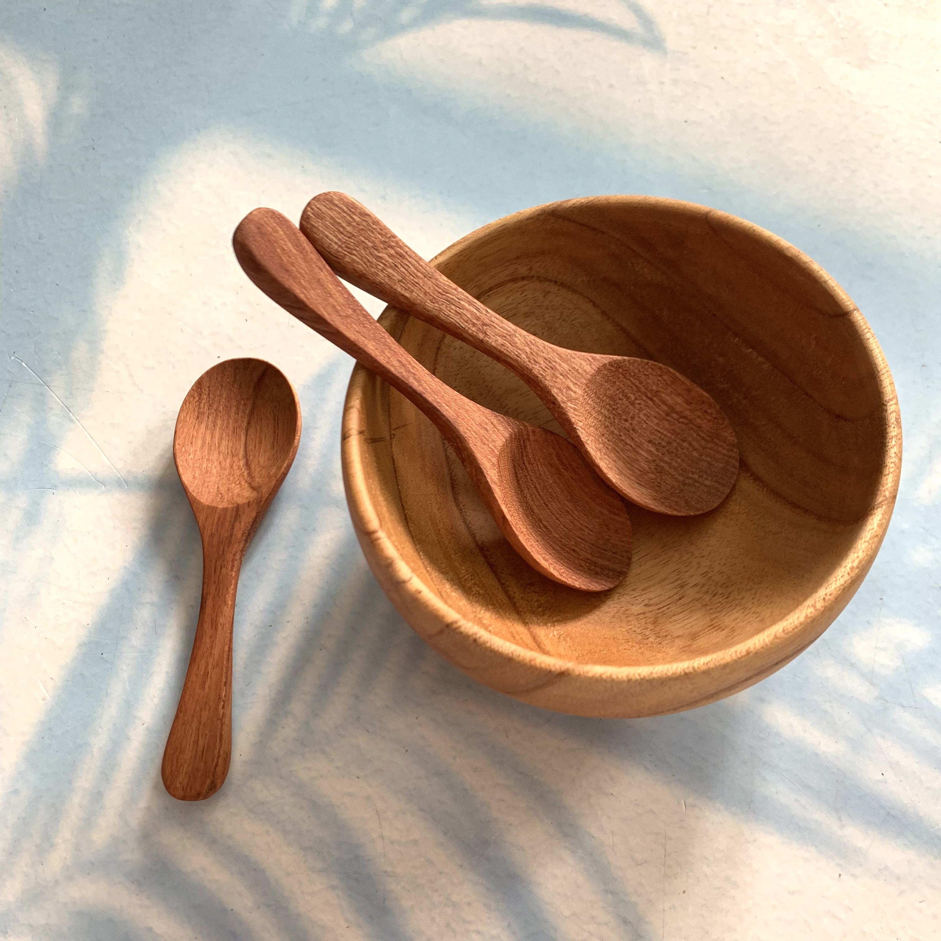 Thìa gỗ Gõ đỏ cán ngắn pha trà và cà phê 12x3.5cm
