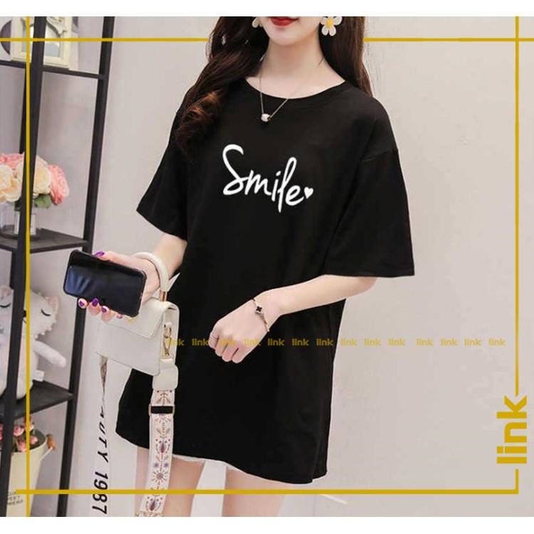 Áo phông nữ tay lỡ SMILE siêu đáng yêu unisex