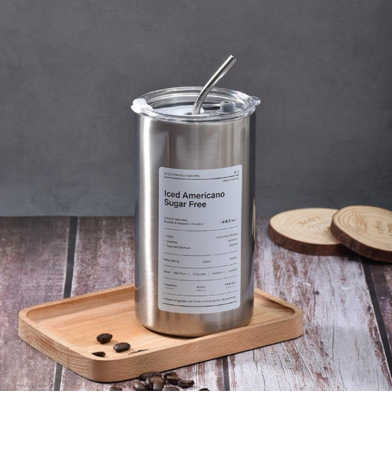 Ly giữ nhiệt iced americano inox 304 cao cấp, cốc giữ nhiệt 600ml có ống hút tiện lợi GD699-lytru600