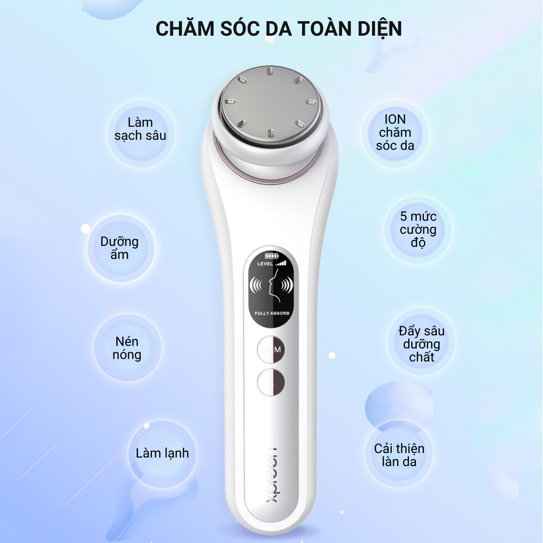 Máy Massage Mặt Nóng Lạnh ION XPREEN, Máy Đẩy Tinh Chất Chăm Sóc Da Mặt, Nâng Cơ, Đẩy Sâu Dưỡng Chất Phiên Bản Cao Cấp